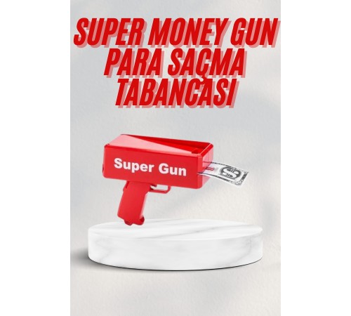 Kırmızı Parti Oyuncağı Para Saçma Fırlatma Tabancası Makinesi Super Money