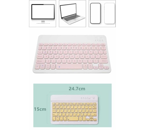 Kablosuz Bluetooth Bağlantılı Taşınabilir Q Klavye Tüm Cihazlara Uyumlu