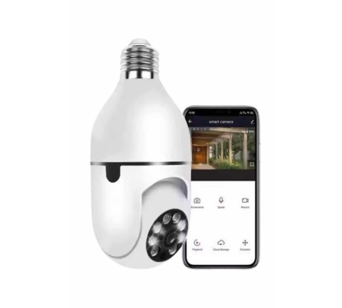 Wifi Güvenlik Kamerası Çift kameralı Ampule Takılabilir Sensörlü
