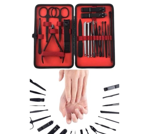 17 Parça Manikür Pedikür Seti El Ayak Bakım Seti Tırnak Makası Törpü