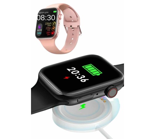 Pembe Akıllı Saat 49mm iOS & Android Uyumlu Arama Özellikli