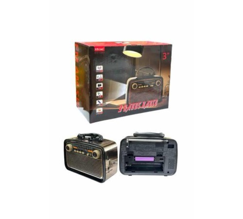 Nostalji Radyo Bluetooth Hoparlör USB-SD Kart Giriş Led Fener Işıklı Bataryalı Pilli