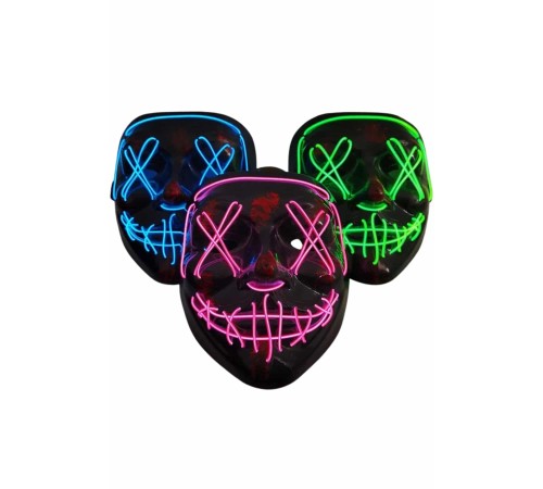 Işıklı Led Maske Parti Eğlence Maskesi Hallowen Neon Maske