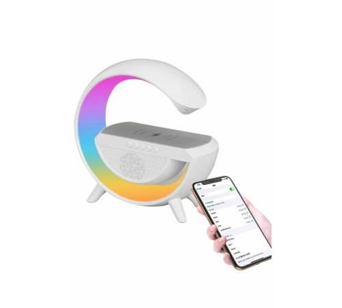 Bluetooth Hoparlör G Şekli Atmosfer Akıllı Rgb Lamba Wireless Kablosuz Şarj