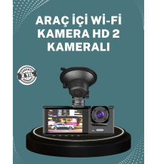 Gece Görüşlü DVR 3 Lensli Araç İçi Sürüş Kamerası Video Kaydedici