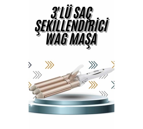 Wag Maşa Profesyonel Saç Şekillendirici İyon Özellikli Isı Kademeli