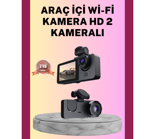 Yol Kayıt Araç Kamerası HD DVR 3 Kameralı 2.0in Ekranlı Ön İç Arka