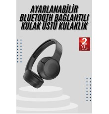 Kablosuz Bluetooth Kulaklık Kulak Üstü Ayarlanabilir Uzun Ömürlü