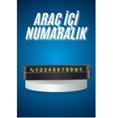Araç İçi Numaratör Numaralık Oto Cam Kartı Fosforlu Numaratör