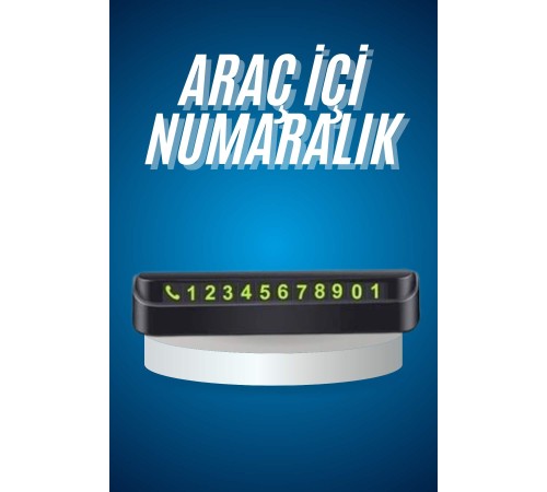 Araç İçi Numaratör Numaralık Oto Cam Kartı Fosforlu Numaratör