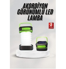 Katlanabilir Kamp Lambası Akordiyon Lamba Şarjlı 3 Kademeli Solar