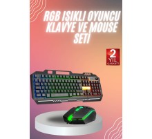 RGB Işıklı   Klavye Q Klavye Mouse Hediyeli