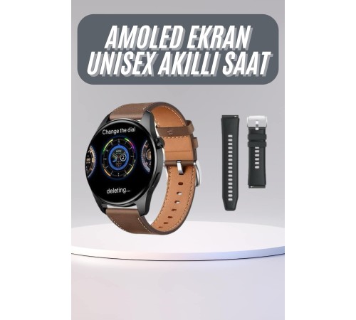 Yeni Nesil Akıllı Saat Çift Kordonlu 1.5 Inç Yuvarlak Ekran GPS ve NFC Uyumlu