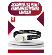Yüksek Işıklı Şarjlı ve Sensörlü LED Kafa Lambası Kamp Lambası