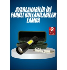 Led Lamba El Feneri Küçük Taşınabilir USB Şarjlı Acil Durum Lambası