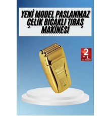 Sakal Kesme Tıraş Makinesi Paslanmaz Çelik Gold Şarjlı