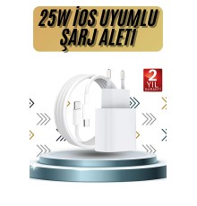 15/Pro/Pro Max 20W İOS Uyumlu Hızlı Şarj Aleti Adaptörlü Beyaz