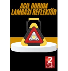 Reflektör Işıklı Ikaz Lambası Şarjlı Çok Fonksiyonlu Işıklı Üçgen Reflektör