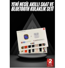 Akıllı Saat ve Air Pro Kulaklık 7 Kordonlu Çok Fonksiyonlu İkili Set