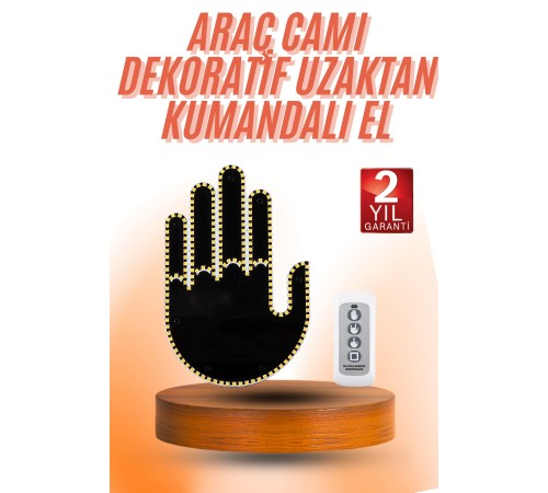 Kumandalı El Led Araba İçi 4 Farklı Mod El Orta Parmak Led Kumandalı El Led Araba İçi 4 Farklı Mod El Orta Parmak Led