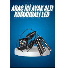 Araç Içi Aydınlatma Kumandalı 12 Led Ayak Altı Led Ambiyans Işığı Sese Duyarlı Kumandalı