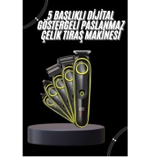 Unısex Çok Fonksiyonlu Bakım Seti Led Göstergeli Tıraş Makinesi Saç Sakal Vücut