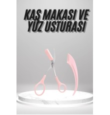 2'li Kaş Bakım Seti Taraklı Kaş Makası Ve Kaş Usturası Kaş Şekillendirici