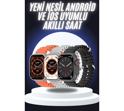 Yeni Nesil Akıllı Saat Çok Yönlü Titreşimli 49 MM Android ve İOS Uyumlu