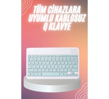 Bluetooh Wıreless Keyboard Siyah Q Klavye İOS Ipad Android Windows Uyumlu