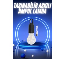 Taşınabilir Şarjlı Led Ampul Askılı Lamba Kamp Bahçe Lambası