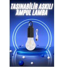 Taşınabilir Şarjlı Led Ampul Askılı Lamba Kamp Bahçe Lambası