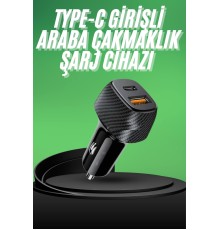 Type-C Girişli Araba Çakmaklık Şarj Cihazı 38W Oto Çakmaklık