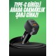 Type-C Girişli Araba Çakmaklık Şarj Cihazı 38W Oto Çakmaklık