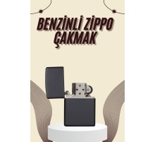 Çakmak Parlak Siyah Zippo Benzinli Çakmak Cep Boy Doldurulabilir