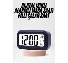 Dijital Işıklı Alarmlı Çalışma Masası Ekran Pilli Çalar Saat
