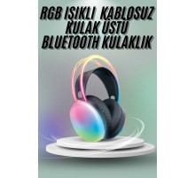 Kulak Üstü Kablosuz Bluetooth Kulaklık Unısex Renkli Işıklı Kulaklık