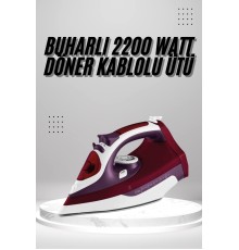 Seramik Tabanlı Kırmızı 2200 Watt Şok Buharlı Ütü