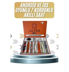 7 Kordonlu Akıllı Saat Plastik Kordon Hasır Kordon Çelik Kordon
