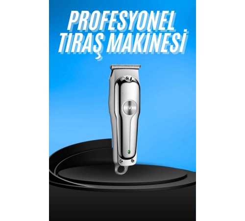 Paslanmaz Çelik Bıçaklı Kablosuz Şarjlı Dijital Göstergeli Tıraş Makinesi