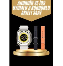 Yeni Nesil 3 Kordonlu Kol Saati 49 MM Amoled Ekran Akıllı Saat