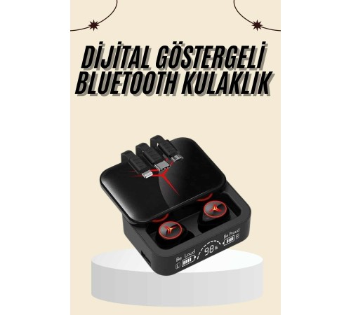 Kablosuz Şarj Göstergeli Powerbank Özellikli Bluetooth Kulaklık Çağrı Cevaplayabilen