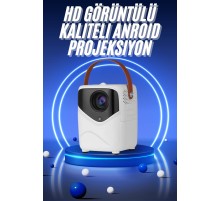 HD Ayaklı Portatif Projeksiyon Cihazı Bluetooth Wifi Akıllı Android İşlemcili