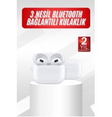 3.Nesil İOS Android Uyumlu Bluetooth 5.0 Beyaz Çağrı Cevaplama