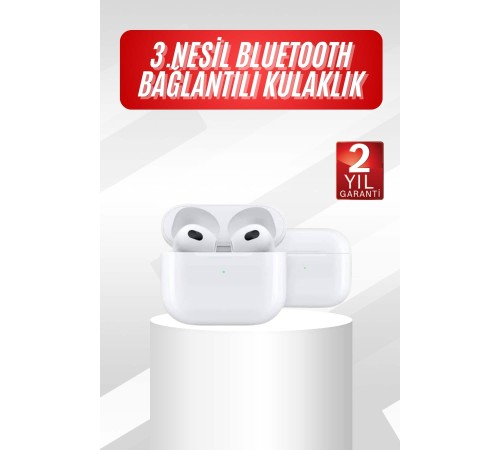 3.Nesil İOS Android Uyumlu Bluetooth 5.0 Beyaz Çağrı Cevaplama