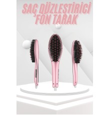 Saç Fırça Akıllı LCD Ekran Pratik Saç Düzleştirici Tarak Pratik Taşınabilir