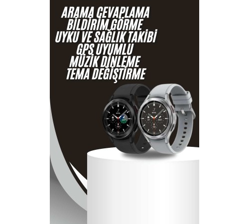 Akıllı Saat Bluetooth Bağlantılı Yuvarlak Ekran Plastik Kordonlu