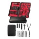 Deri Çantalı Siyah Paslanmaz Çelik 17 Parça Manikür Pedikür Seti