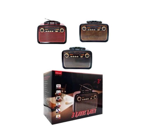 Nostaljik Görünümlü Ahşap Radyo TF SD USB Girişli Led Fener Işıklı