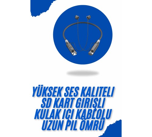 Bluetooth Kulaklık 120 Saat Kullanım Süresi Boyun Askılı Bluetooth Kablosuz Kulaklık