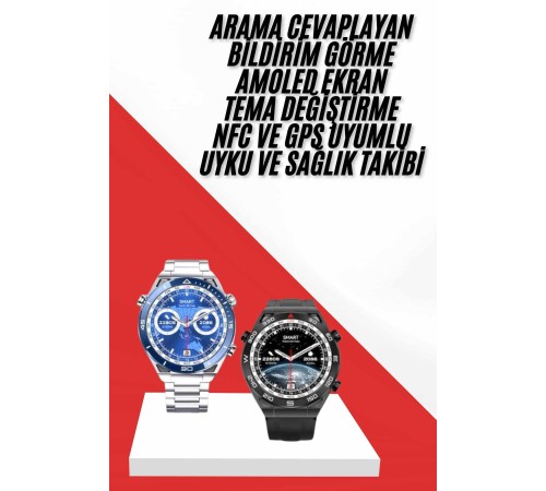 Akıllı Saat 1.62 İnç Ultimate Nabız Sensörlü Sesli Görüşme Yapabilen
